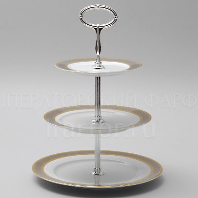 Этажерка «Широкий кант платина золото»