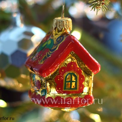 Елочная игрушка Ариэль Домик Хохломские узоры