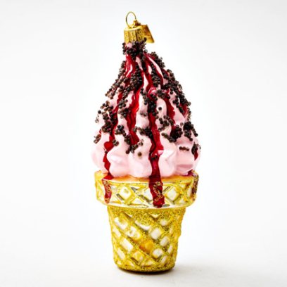 Елочная игрушка «Клубничное мороженое»