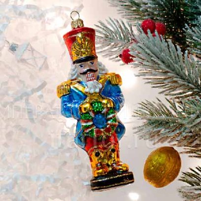 Елочная игрушка Щелкунчик большой Рождественский венок