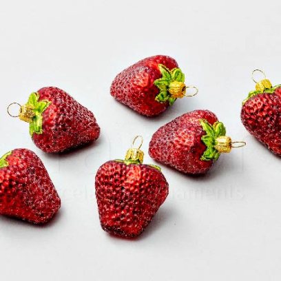Елочная игрушка «Клубника в банке (6шт.)»