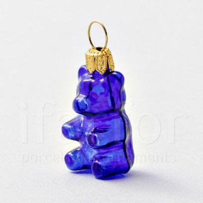 Елочная игрушка «Леденцовый мишка (синий)»