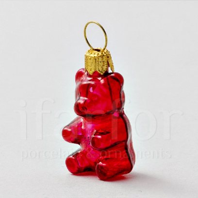 Елочная игрушка «Леденцовый мишка (бордовый)»