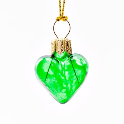 Елочная игрушка «Леденцовое сердечко (зеленое)»