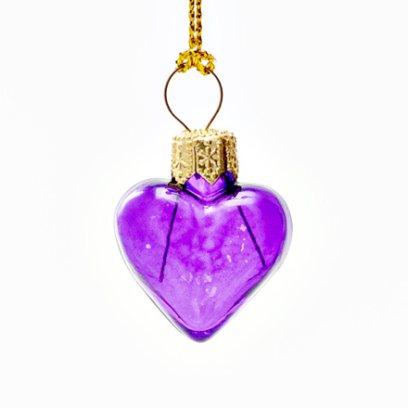 Елочная игрушка «Леденцовое сердечко (фиолетовое)»