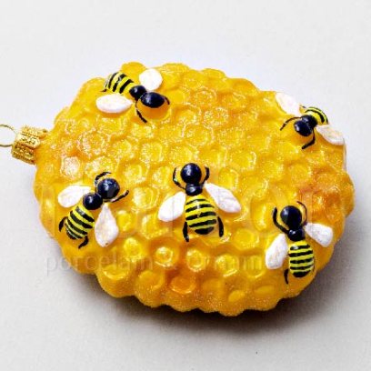 Елочная игрушка «Соты с пчелами»