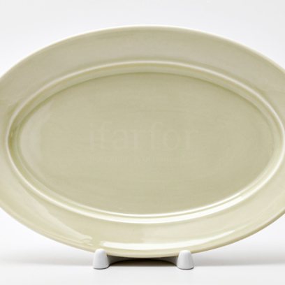 Блюдо овальное «Акварель (бежевый)»