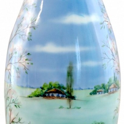 Ваза «Мелодия весны (пейзаж)» Керамика. 130 x 340 мм.