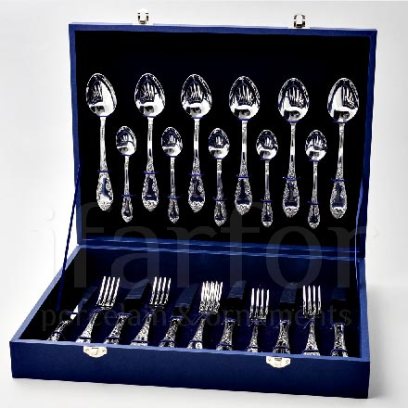 Набор столовых приборов в деревянной шкатулке Без декорирования 6/24 Посольский