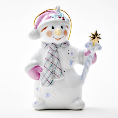 Елочная игрушка «Снеговик со звездой»