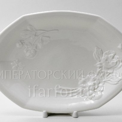 Блюдо овальное «Цветочный рельеф Ivory»
