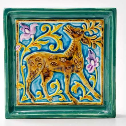 Изразец Олень 3 бирюзовый