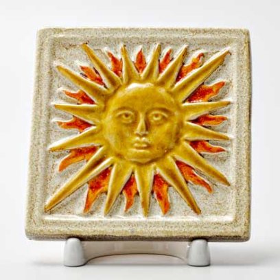 Изразец малый Солнце 2 золотистый