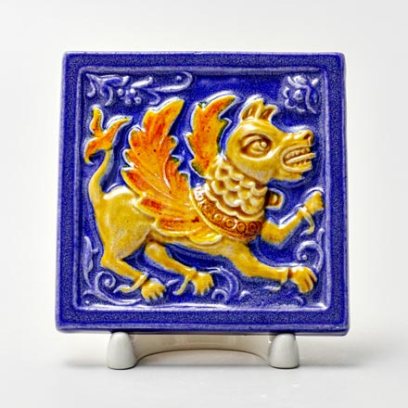 Изразец малый Лютый зверь 1 синий