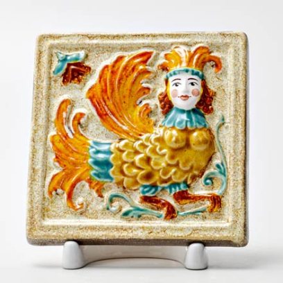 Изразец малый Сирин 2 золотистый