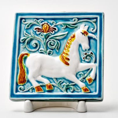 Изразец малый Единорог 3 бирюзовый
