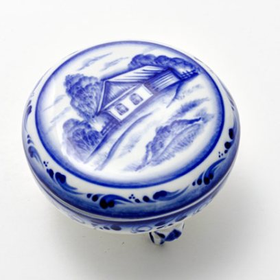 Шкатулка на ножках «Гжель»