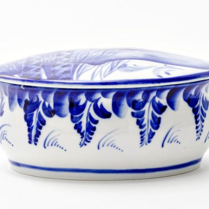 Шкатулка овальная «Гжель»