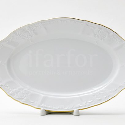 Блюдо овальное «Бернадотт Белый узор»