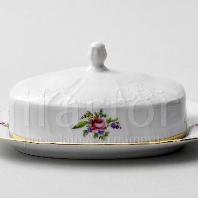 Масленка и крышка второй сорт «Бернадотт Мейсенский букет» 1/2