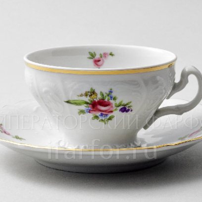 Чашка с блюдцем чайная «Бернадотт Мейсенский букет» 1/2