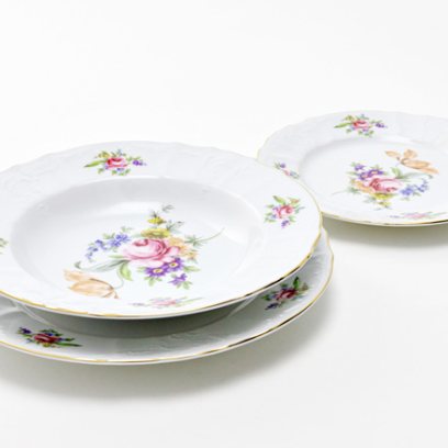 Набор тарелок столовый Бернадотт Мейсенский букет 6/18 Бернадотт