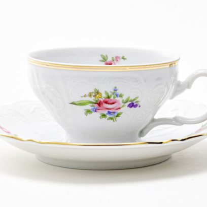 Чашка с блюдцем чайная «Бернадотт Мейсенский букет» 1/2