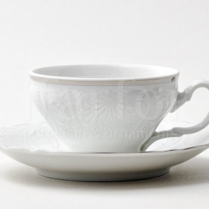 Чашка с блюдцем чайная «Бернадотт Платиновый узор» 1/2