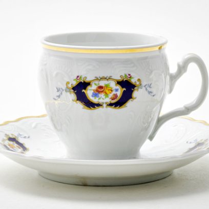 Чашка с блюдцем чайная «Бернадотт Синий глаз» 1/2