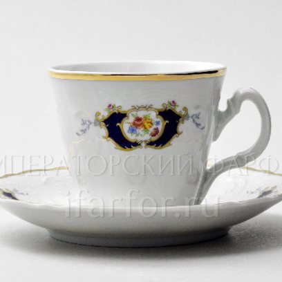 Чашка с блюдцем чайная «Бернадотт Синий глаз» 1/2