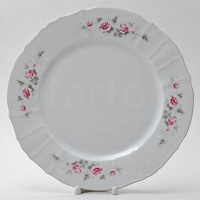 Блюдо круглое Бернадотт Серая роза платина Бернадотт