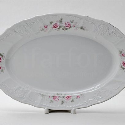 Блюдо овальное «Бернадотт Серая роза платина»
