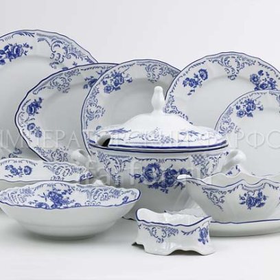 Сервиз столовый «Бернадотт Синие розы» 6/27