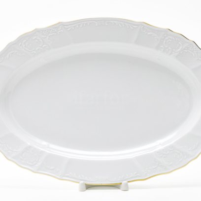 Блюдо овальное «Бернадотт Белый узор»