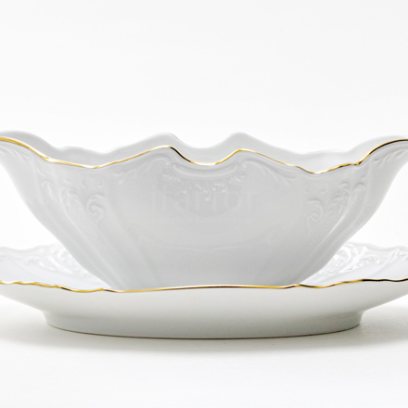 Соусник с подставкой «Бернадотт Белый узор» 1/2