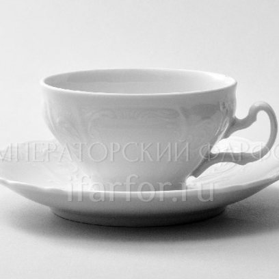 Чашка с блюдцем чайная «Бернадотт Недекорированный» 1/2