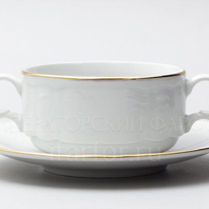 Чашка с блюдцем бульонная Бернадотт Белый узор 1/2 Бернадотт