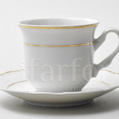 Чашка с блюдцем чайная «Констанция Отводка золото» 1/2