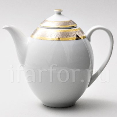 Кофейник «Широкий кант платина золото»