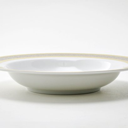 Тарелка глубокая «Широкий кант платина золото»