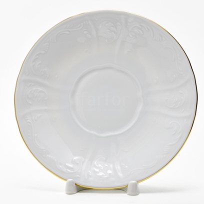 Блюдце бульонное Бернадотт Белый узор Бернадотт