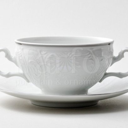 Чашка с блюдцем бульонная Бернадотт Платиновый узор 1/2 Бернадотт