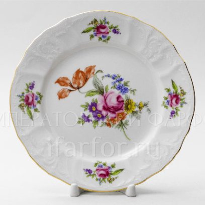 Тарелка десертная Бернадотт Мейсенский букет