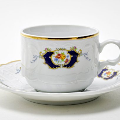 Чашка с блюдцем чайная «Бернадотт Синий глаз» 1/2