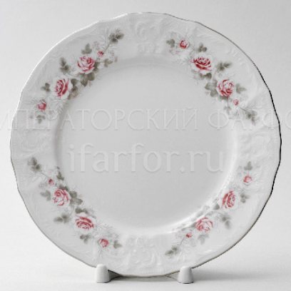 Тарелка десертная «Бернадотт Серая роза платина»