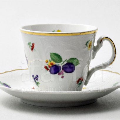 Чашка с блюдцем чайная «Бернадотт Слива» 1/2