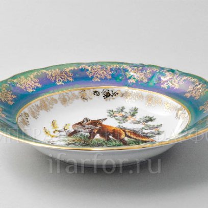 Тарелка глубокая «Охота Зеленая»