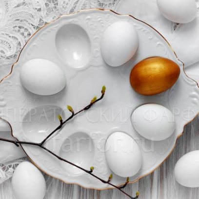 Поднос для яиц Бернадотт Белый узор Бернадотт