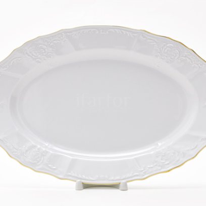 Блюдо овальное «Бернадотт Белый узор»