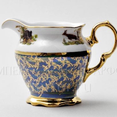 Сливочник «Охота Зеленая» Форма: STERNE PORCELAN. Фарфор. 180 мл.